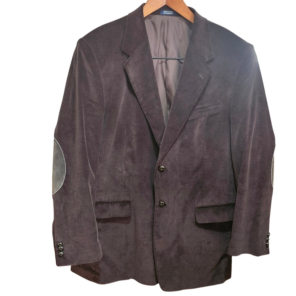 Corduroy Blazer Chocolate Brown‎ Men's 44L Academia Elbow Patches RBM Collection